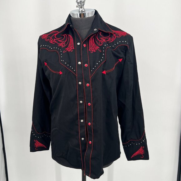 Scully‎ Western Pearl Snap Shirt Mens Size S Embroidered Cowboy Rodeo Country - Picture 11 of 11